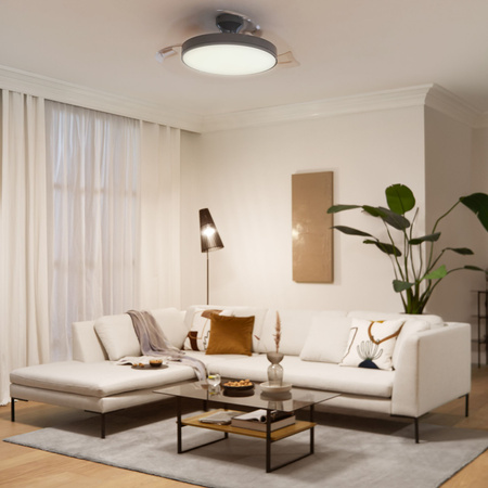 LED-Lüfter-Deckenleuchte Plafond 28+35W 4500lm 2700-5500K Nickel Atlas Philips