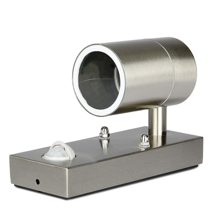 Gartenlampe Fassadenleuchte Wandleuchte GU10 IP44 mit Bewegungssensor Silber VT-7621 V-TAC