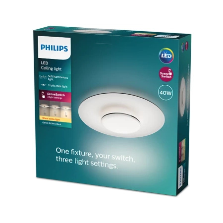 LED-Deckenleuchte Plafond 40W 4200lm 2700K Schwarz Granat Philips