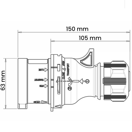 Tragbarer Netzstecker 32A 230V 3p IP54 hermetisch