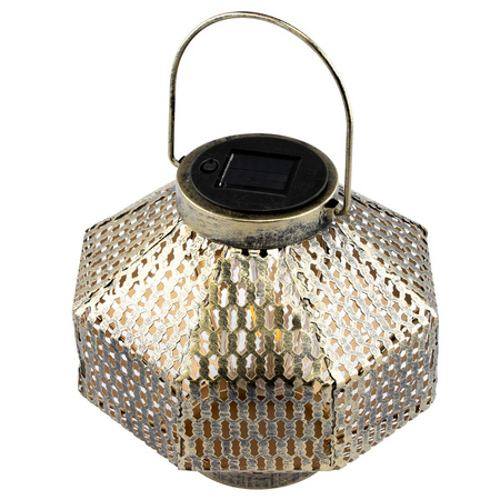 LED-Solarlampe Laterne Garten Glühfaden LATERNE hängend Metall Kupfer