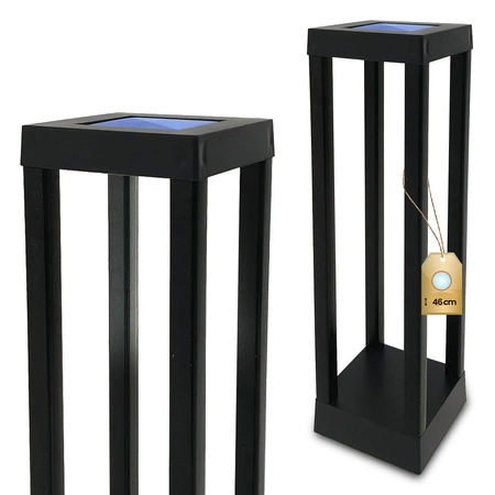 Solar Garten Lampe LED Stehend Dekorativ Mast Würfel IP44 6500K Kalt