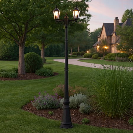 Garten-Stehlampe LED-Mast 238cm E27 dekorative Laterne für den Außenbereich