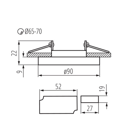 Deckeneinbauleuchte SOREN PAR16 GU10 Transparent Kaltrund KANLUX