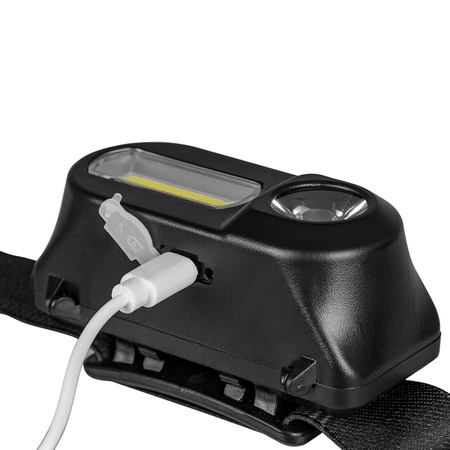 Wiederaufladbare Kopftaschenlampe 250lm XPE + COB LED 7 Modi VAYOX