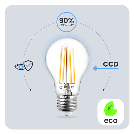 LED Lampen E27, Glühbirne A60 11W = 100W 1521lm 360° 3000K warm Glühfaden LUMILED