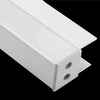 Aluminium-Anodierter Möbelprofil für LED-Streifen KM48 mit Milchglasabdeckung und Endkappen, 1m Silber LUMILED