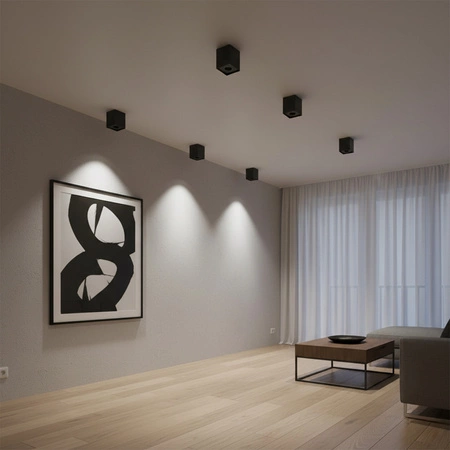 Deckenanbauleuchte Hadar Q1 1xGU10 beweglich quadratisch schwarz