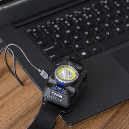 Wiederaufladbare LED-Stirnlampe mit Bewegungssensor XTE 5W + COB 10W VA0025 VAYOX