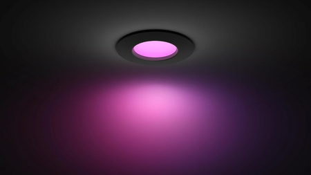 3x LED-Panel Einbau 8.3W 1000lm IP44 Weiß und Farbe Ambiance RGB + TW Schwarz Smart SMART Zigbee Bluetooth Slim Downlights Philips HUE