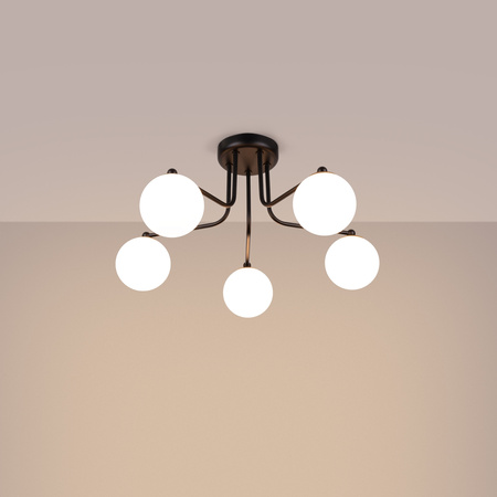 Kronleuchter Decke Pendelleuchte 5x G9 Schwarz Weiß Astral French Sky SL.1663 Sollux