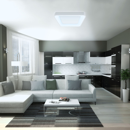 Plafond LED-Deckenleuchte Aufbauleuchte 72W 7500lm 2700-6000K CCT Weiß Dimmbar + EDGE Fernbedienung Videx