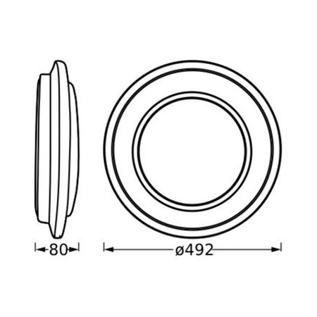 Plafond LED-Anbau-Deckenleuchte 36W 2400lm 3000K Warm Schwarz 49cm Orbis Ledvance