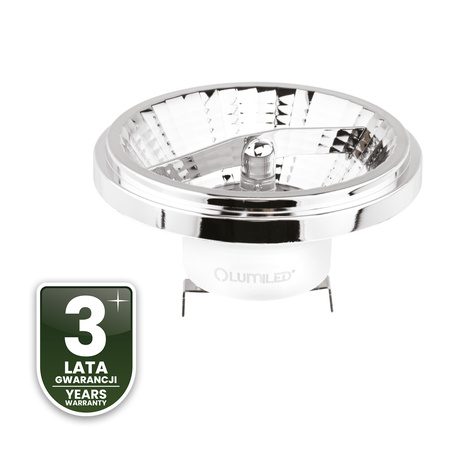 LED Lampen G53 AR111 10W = 75W 1055lm 3000K Warm 24° 12V AC/DC Silber LUMILED