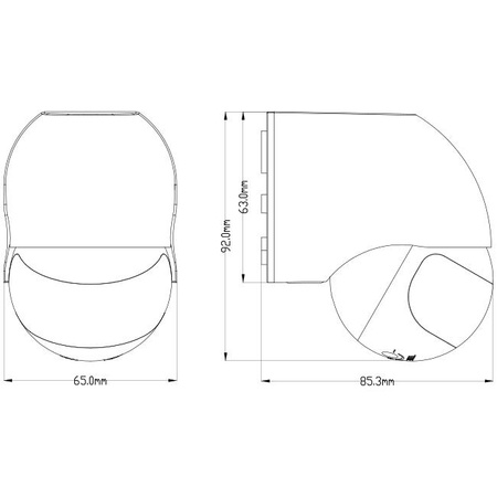 Bewegungsmelder für den Außenbereich Einstellbarer PIR IP44 Schwarz