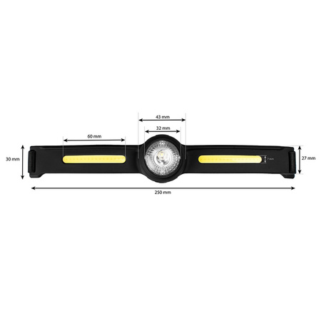 Wiederaufladbare Stirnlampe COB + XPG 550lm USB-C 6 Modi VA0154 Vayox