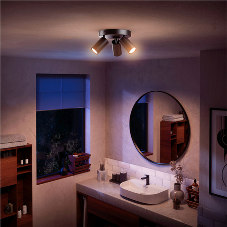 Reflektor-Deckenleuchte 3x GU10 IP44 Schwarz Kosipo Philips