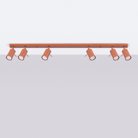 Tuba Spot Reflektor Deckenleuchte 6x GU10 Ocker Rot Ring Bittersüß Schimmer SL.1511 Sollux