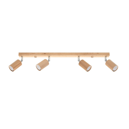 BERG Deckenleuchte 4xGU10 Reflektor Halogen Leuchte Beweglich 80cm Naturholz SOLLUX