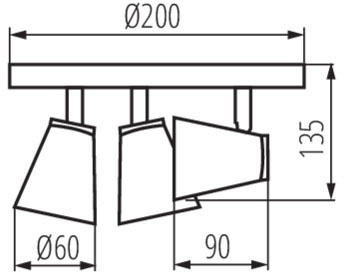 ENALI 3xGU10 schwarze Kanlux Deckenleuchte