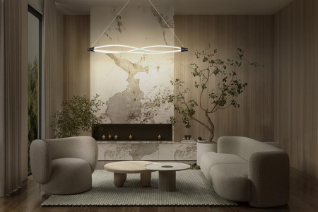 Dekorative LED Decke Pendelleuchte 22W 2400lm 3000K Warm Dimmbar Überhang Grau Dekor Ledvance