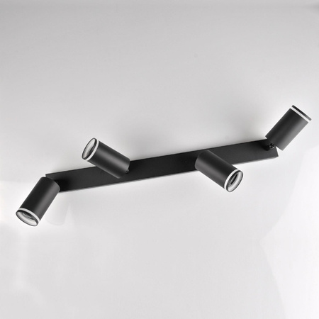 LED PARIS 4 x GU10 Schwarz GOLDLUX (Polux) LED Decken-/Wandleuchte