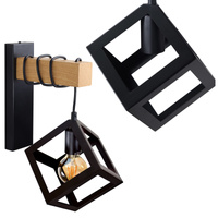 SWEDEN Wandleuchte 1xE27 Holz Schwarz GOLDLUX (Polux)