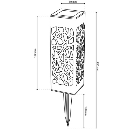 Solar-LED-Lampe, Solar Gitterpfosten IP44 3000K AZURE LUMILED