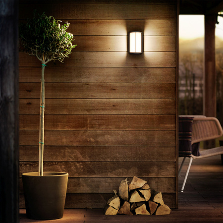 Garten-Wandleuchte LED-Fassadenleuchte für den Außenbereich 4.3W 800lm 2700K IP44 Anthrazit Reese Ultra Efficient Philips