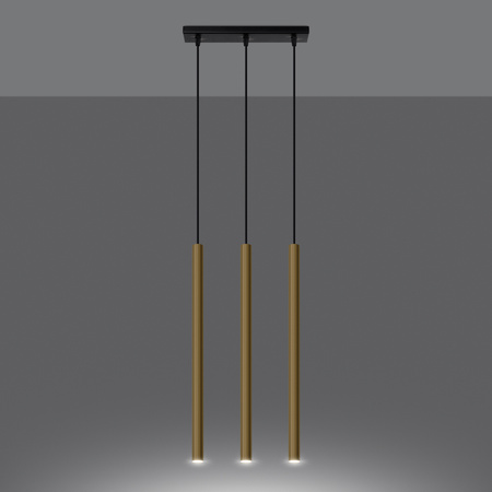 PASTELO 3L Hängende Deckenleuchte 3xG9 Gold Modern SOLLUX