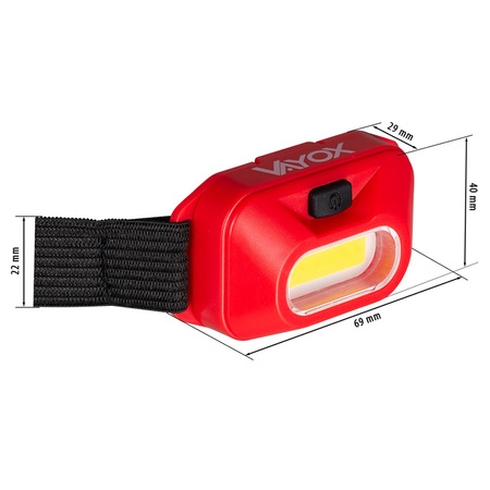 Batterie-Rot COB-Scheinwerfer IP44 150lm VA0118 Vayox