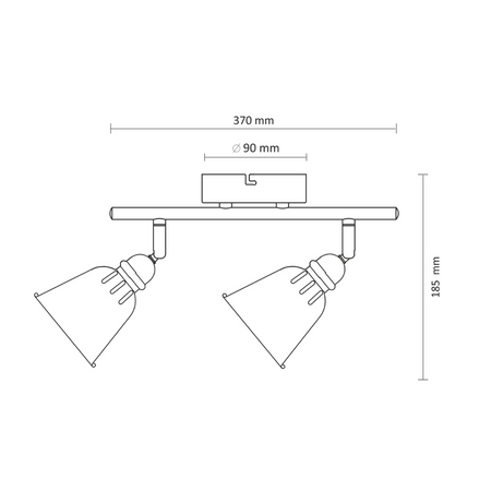 FIONA WALL LAMP Spot Wandleuchte 2xE14 Deckenleuchte SCHWARZ GOLDLUX (Polux)