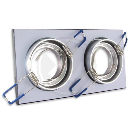 Spot Halogen Flush Mount 2x GU10 Rechteckig Beweglich Schwarz Styx Masterled