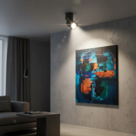 NIXA GU10 Tuba Spot Anbauleuchte 360° beweglich rund Schwarz GOLDLUX