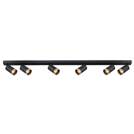 Wand- und Deckenstrahlerleuchte 6x GU10 Schwarz Gold ARRAS Sanico Goldlux