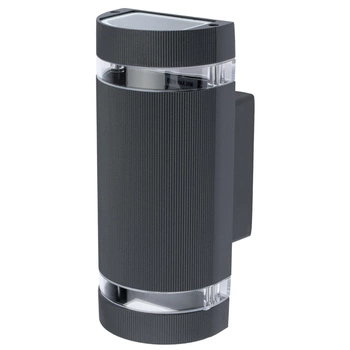 Fassaden-Wandleuchte doppelt HANA Round LED 2x GU10 Aluminium schwarz IP54