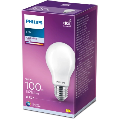 E27 A60 LED Lampen 10,5 W = 100 W, 1521 lm, 4000 K Neutral 300° PHILIPS Classic