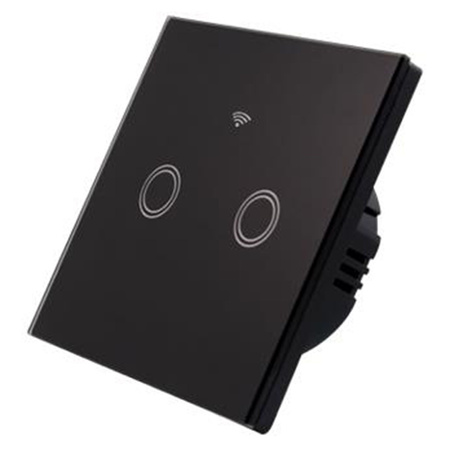 Wi-Fi LED TOUCH Glasschalter schwarz doppelt