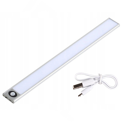 LED-Unterschrankleuchte Möbelleiste 2W 4500K 30cm mit Bewegungsmelder Silber