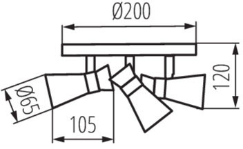 MILENO 3xGU10 Kanlux Deckenleuchte aus silbernem Kupfer