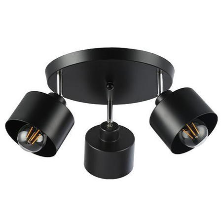 Wandsteckdose Aufbaulampe Beweglich E27 Rund Schwarz Elza Masterled