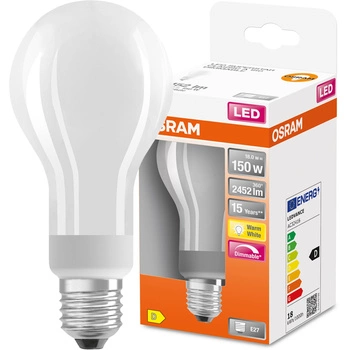 LED-Lampe E27 A60 18W = 150W 2452lm 2700K Warm 330° Glühfaden Dimmbar OSRAM SUPER STAR