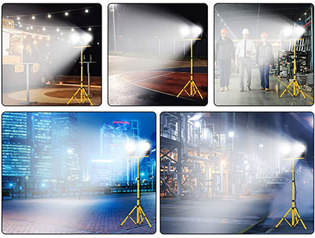 HALOGEN LED Fluter Arbeitslampe auf Stativ 2x 50W 4000K