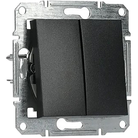 Zweipoliger Kerzenlichtschalter ohne Rahmen Einbau Asfora IP20 Anthrazit