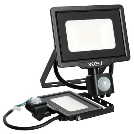 LED-Flutlicht 20W 1600lm 4000K IP44 Schwarz mit Bewegungssensor LED2B KOBI MHC