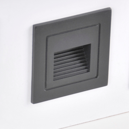 LED-Garten-Treppeneinbauleuchte 3W 20lm IP44 4000K grau Q6 GOLDLUX (Polux)