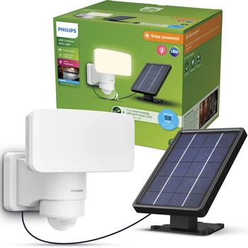 LED 6W 1000lm 5000K IP44 Solarfluter mit Bewegungs- und Dämmerungssensor Tylus Ultra Efficient White Philips