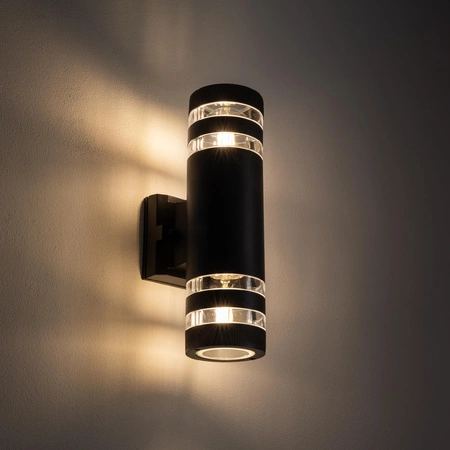 Gartenlampe Erhöhte Wandleuchte SIERRA II 4422 2xE27 IP54 Oben Unten Schwarz Nowodvorski