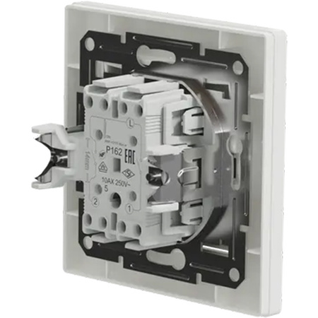 Zweipoliger Unterputz-Kerzenschalter Asfora IP20 in Weiß
