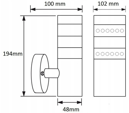 Gartenlampe Wandlampe MALTA LED 2,4W Schlichtes Chrom Volteno